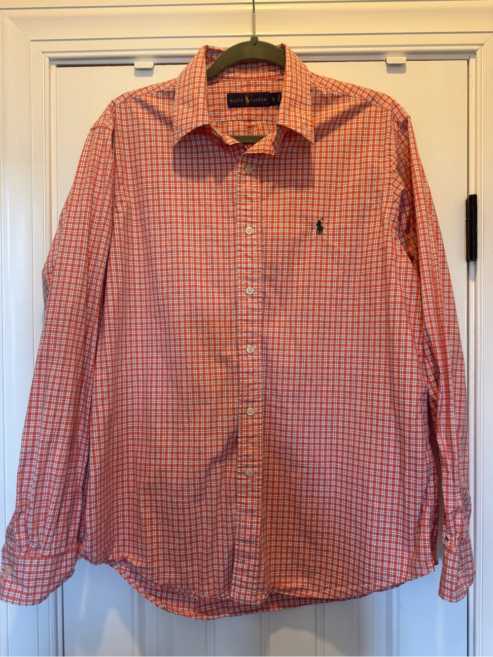 Ralph Lauren Men’s Orange check  Button-Down Shirt